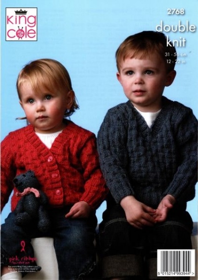 Knitting Pattern - King Cole 2768 - DK - Sweater, Cardigans & Teddy Bear